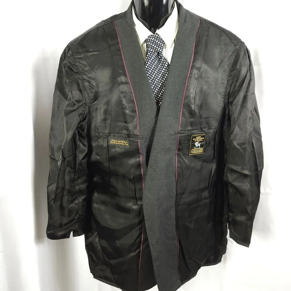 Hart Schaffner‎ Marx Men's Charcoal Sport Coat Approx 48R Wool